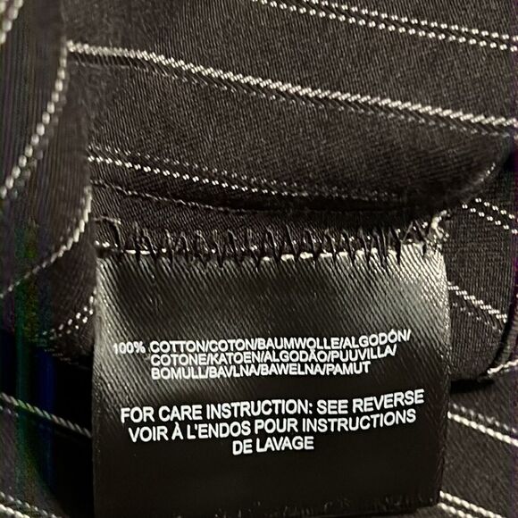 MEXX Men’s Black with White Pinstripes Button‎ Down Shirt Size S - Picture 7 of 7